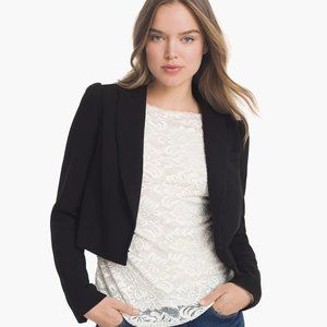 NWT New WHBM Cropped Classic Black Blazer Tux 12